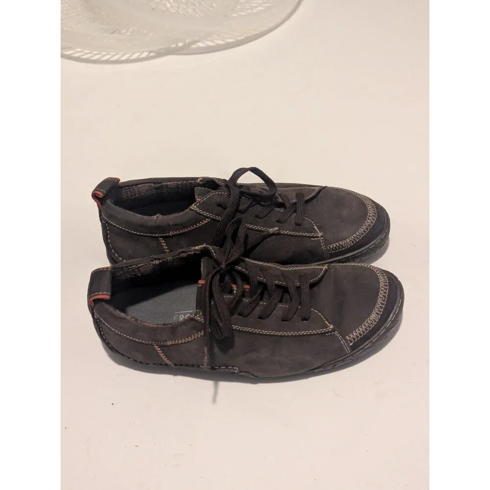 Muk Luks Mens Size 9 Brown Cow‎ Leather Suede Walking Lace Up Moc Style Shoes